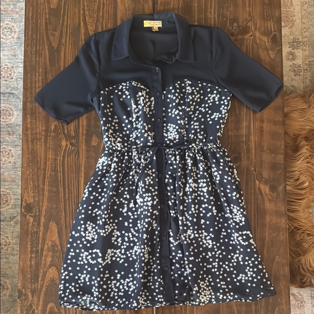 Princess Vera Wang Blue and White Mini Dress